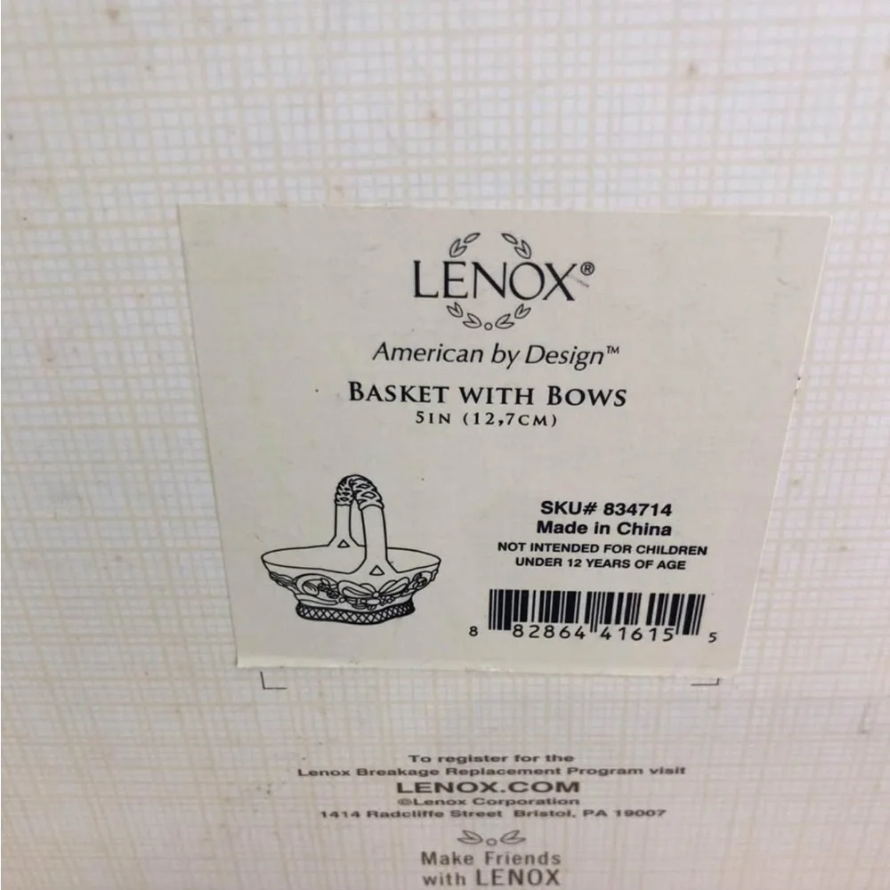 Lenox Basket With Bows Fine China 24K Gold Trim,Easter,Candy Dish,Nut Bowl,gift